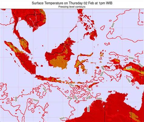 Indonesia Surface Temperature On Tuesday 14 Sep At 7am Wib
