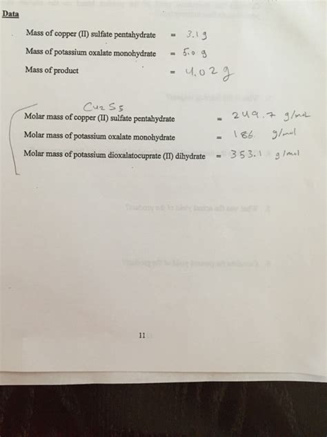 Calculate the molar mass of manganese(ii) sulfate in grams per mole or search for a chemical formula or substance. Solved: Data Mass Of Copper (I) Sulfate Pentahydrate3.19 M ...