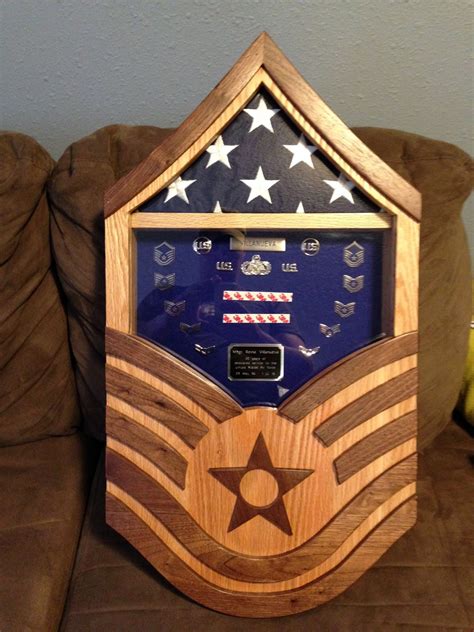 Handmade Air Force Master Sergeant Shadow Box By Stars And