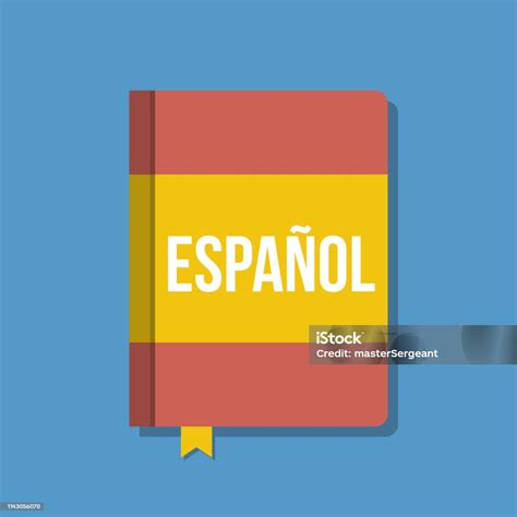 Livre Avec Drapeau Espagnol Et Lettres Espanol Illustration De Vecteur