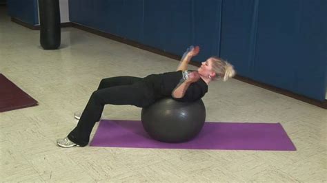 Exercise ball crunches are done with a large exercise ball. Stability Ball: Abdominal Crunches - YouTube
