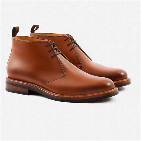 Laval Chukka Boots - Calfskin Leather - Tan | Boots, Leather shoes ...