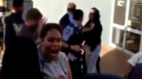 watch police forced to break up brawl between up to 30 teenage girls