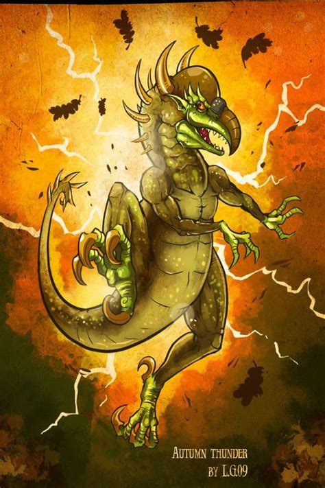 Autumn Thunder By Garvals On Deviantart Thunder Painting Monster Cards