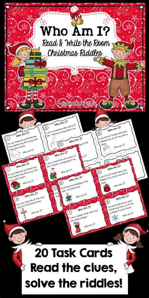 I have 20 easy virtual zoom games for you to play with kids of all ages. Christmas Riddles Task Cards - Who Am I? Read and Write ...
