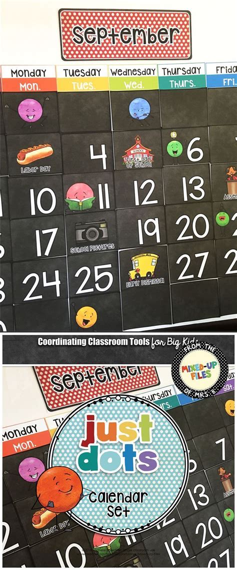 Rainbow Dots Calendar Set Classroom Calendar Set Polka Dot Classroom