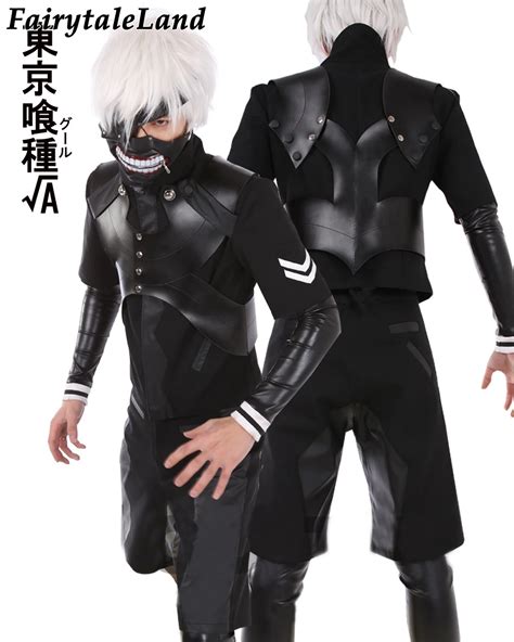 Tokyo Ghoul Kaneki Ken Battle Suit Costume Uniform Anime Halloween