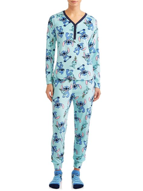 disney disney women s and women s plus stitch 3 piece pajama set casual disney