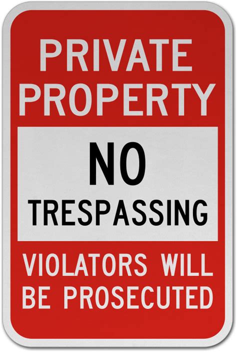 violators prosecuted no trespassing sign f8034 by