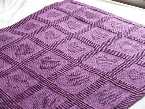 6 Heart Baby Blanket Knitting Pattern The Funky Stitch