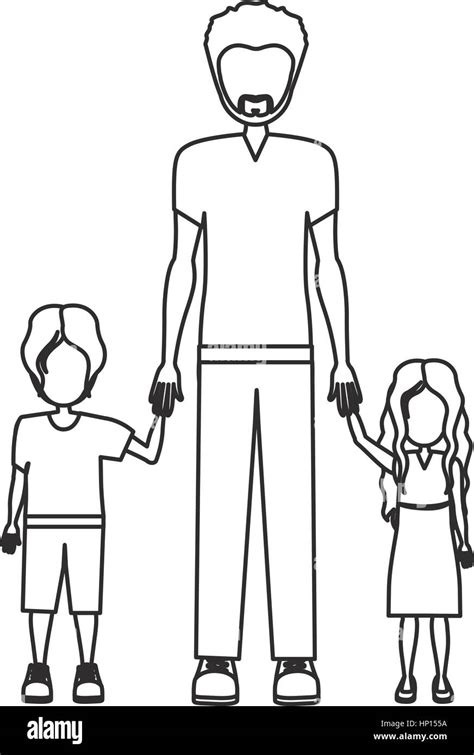La Gente Hombre Con Sus Hijos Icono Imagen Diseño De Ilustraciones Vectoriales Imagen Vector