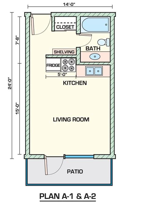 Bunkie Studio Floor Plans Small Apartment Layout Plan