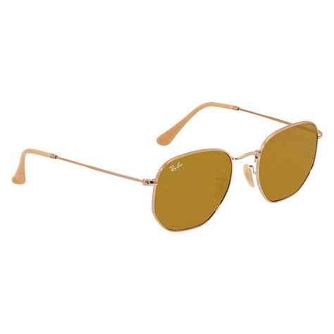 ray ban hexagonal evolve brown photocromic sunglasses unisex sunglasses rb3548n 91314i54