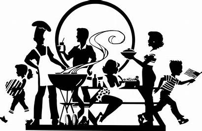 Bbq Party Outdoors Grill Vector Silhouette Clipart