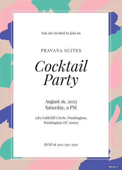Free Printable Cocktail Party Invitation Template Download In Word Psd Apple Pages