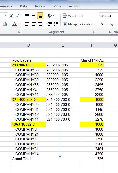 If Statement To Copy Across And Fill Down Selected Excel Column Values