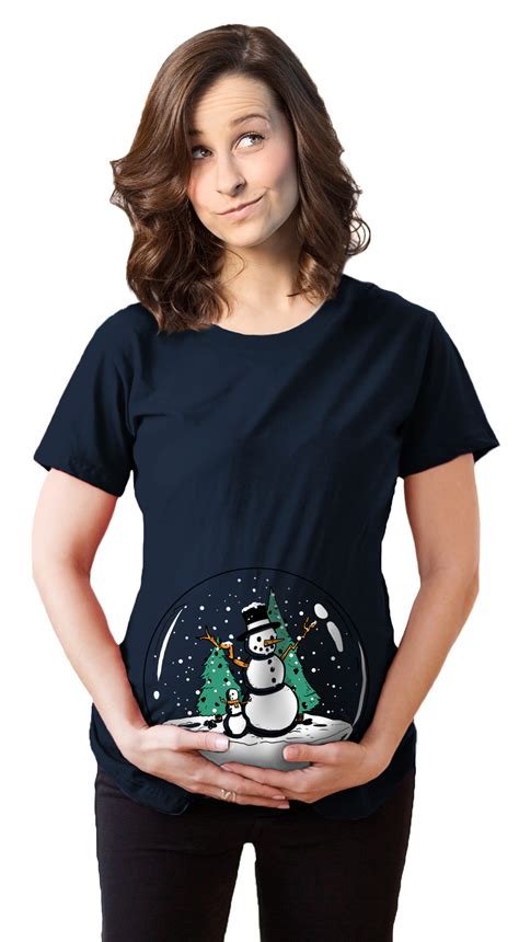 These are not a maternity. Maternity Snow Globe Snowmen T-Shirt Funny Cute Holiday ...