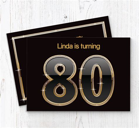 80th Birthday Party Invitations | Personalise Online Plus Free