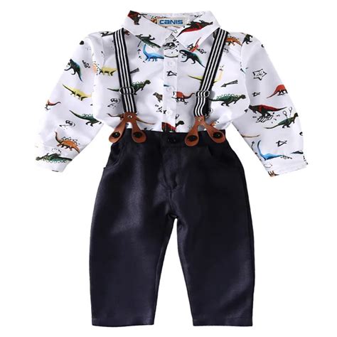 Gentleman Kids Baby Boys Clothes Sets 2018 Hot Sale Long Sleeve Printed