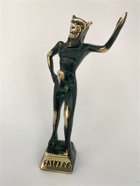 Satyr Greek God Statue God Of Sex Metal Art Sculpture T Etsy
