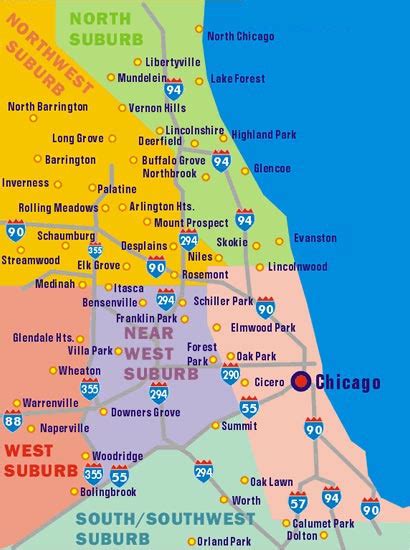 Suburb Of Chicago Map Map Of Western Hemisphere