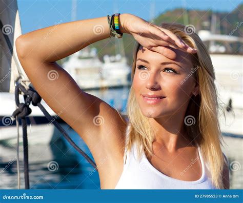 Beautiful Teen Girl Sailing Stock Image Image 27985523