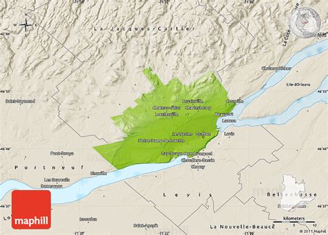 Physical Map Of Québec Shaded Relief Outside