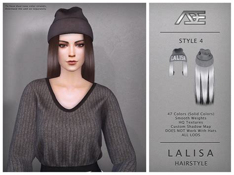 The Sims Resource Ade Lalisa Style 4 Hairstyle