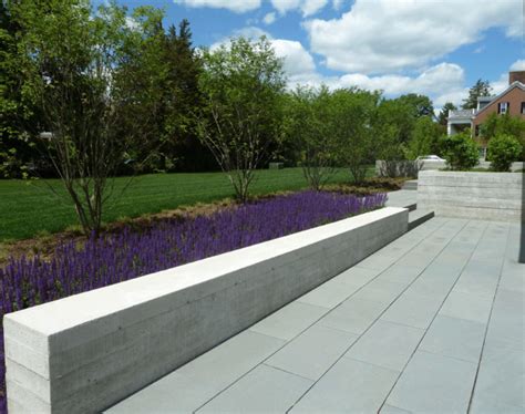 Concrete Seat Wall With Sage Modern Landscape Boston By Soren