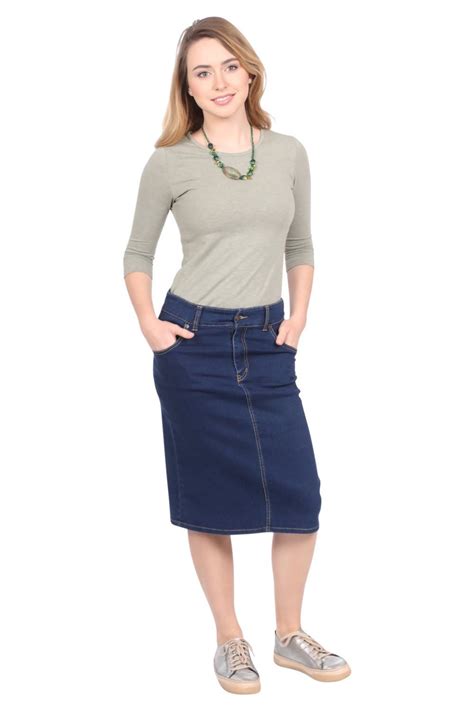 Denim Pencil Skirt For Women Long Skirts Kosher Casual