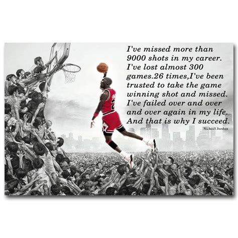Succeed Michael Jordan Motivational Quotes Art Silk Fabric Poster Print Inspirational Wall