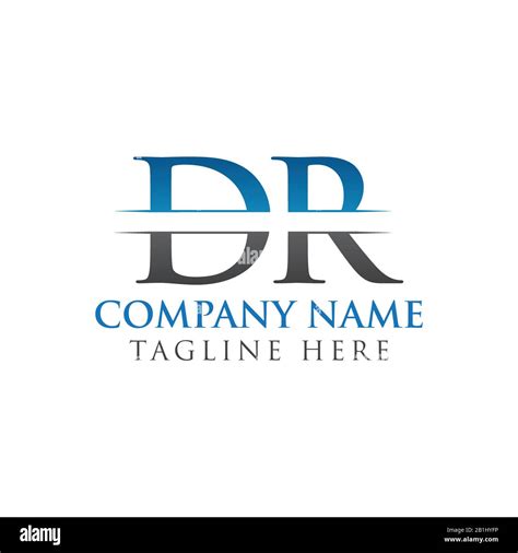 Initial Dr Letter Logo Design Vector With Blue And Grey Color Dr Logo