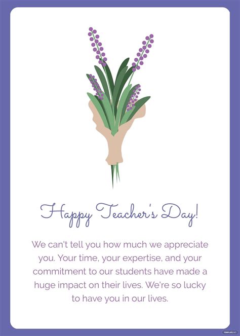 Free Sample Teacher S Day Card Template Greeting Cards For Teachers