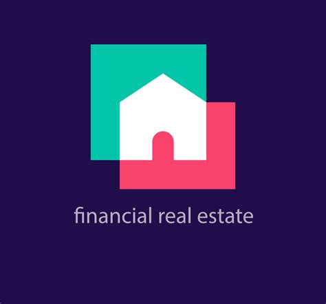 Financial real estate house logo. Unique design color transitions
