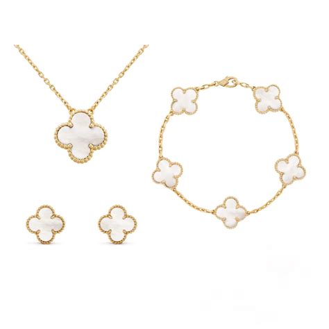Four Leaf Clover Jewelry Sets 18k Gold Plated 925 Sterling Etsy Canada