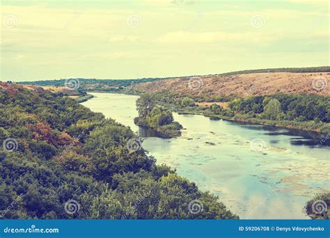 Beautiful Toned Landscape Of Wild River Stock Photo Image Of Park