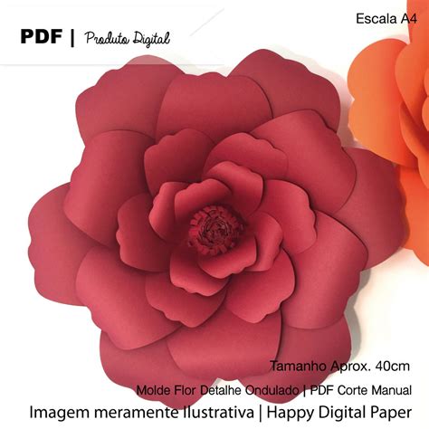 Trouxemos uma coleção com desenhos de flores para imprimir e colorir. Molde Digital p/ Flor Gigante de Papel | Happy Digital ...