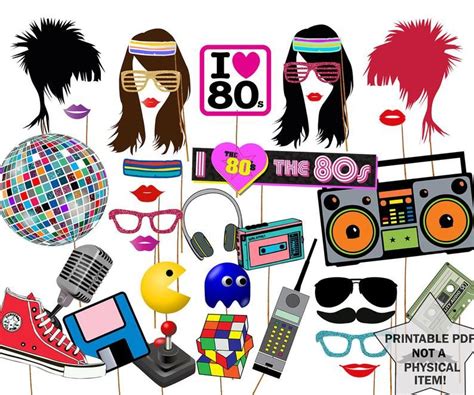 80s Photo Booth Props 80s Party Props Etsy Party Props Eighties