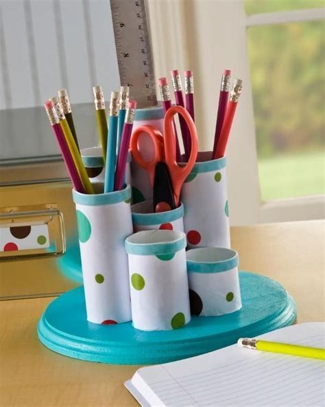 Recycled Paper Roll Desk Organizer Toilet Paper Crafts Paper Roll