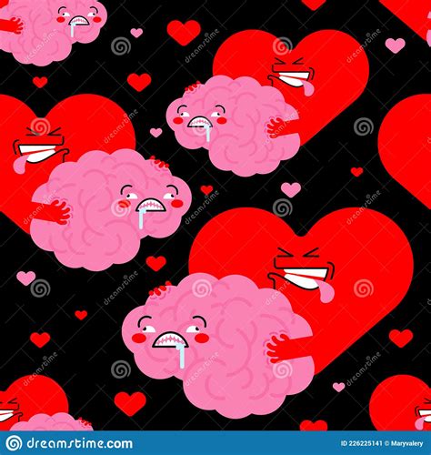 Heart And Brain Sex Pattern Seamless Brains Intercourse Background Feelings And Emotions