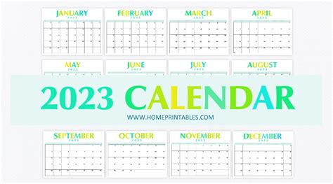 2023 Year Calendar Yearly Printable Calendar 2023 Printable One Page