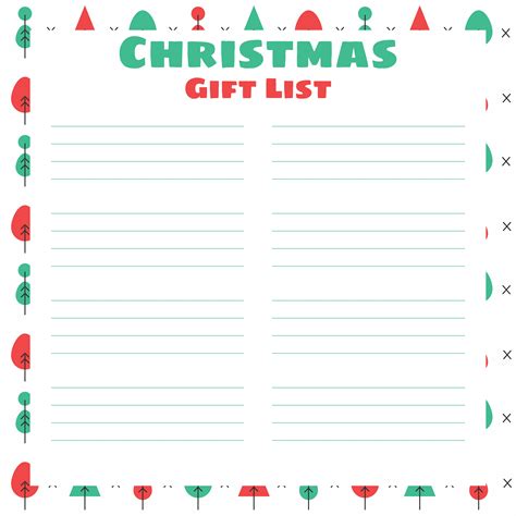 4 Best Printable Christmas Gift List - printablee.com