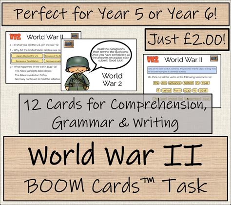 World War Ii Overview Uks2 Boom Cards™ Comprehension Activity