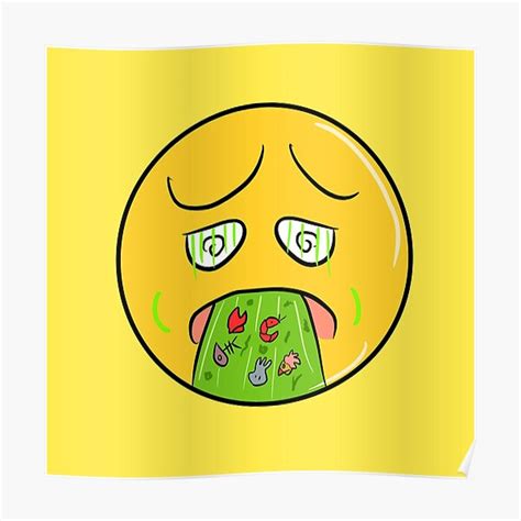 Vomit Emoji Poster By Pixel Gor Redbubble
