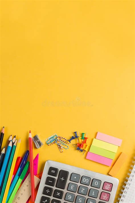 Colorful School Stationery Supply Copy Space Stock Photo Image Of