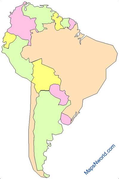 Free Outline Map Of South America Printable Templates