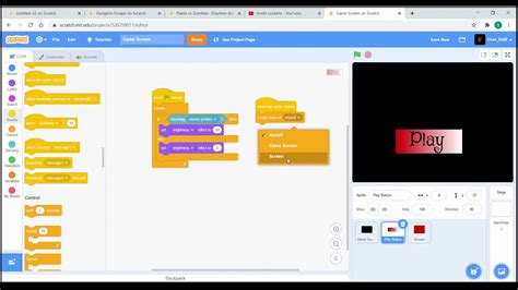 How To Make A Simple Game Screen On Scratch 30 Tutorial Youtube