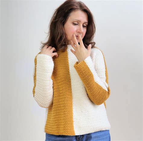 Crochet PATTERN For Crochet Color Block Sweater Or Crochet Etsy