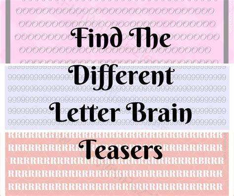 Find The Different Letter Brain Teasers