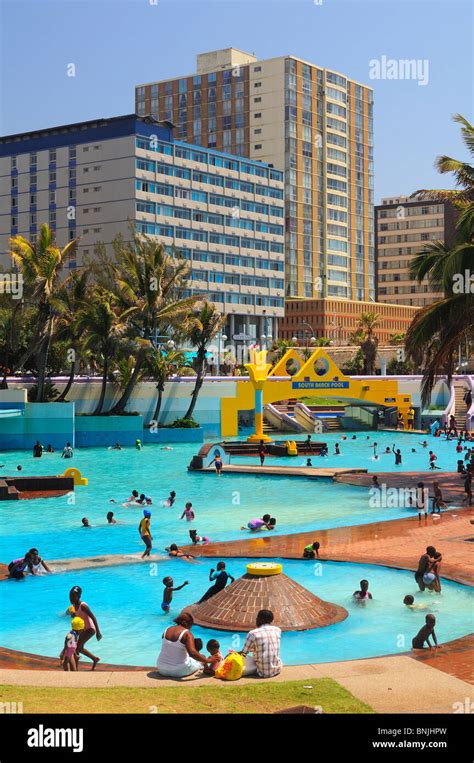 South Beach Pool Durban City Kwazulu Natal South Africa Tourists Stock